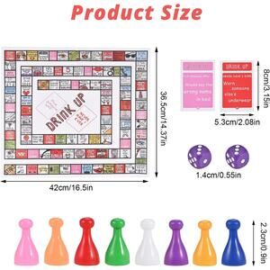 Drink Up Interactive Party Board Game Mat Adult Drinking Game 2–8 Players